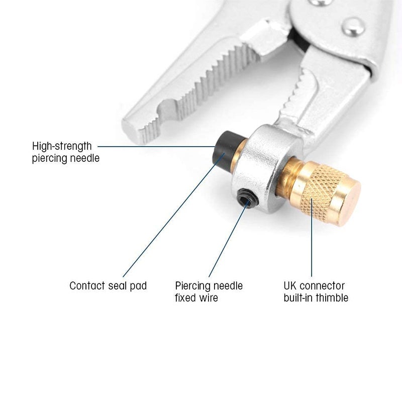 Jadeshay Air Conditioner Refrigerant Recovery Pliers with 1/4" SAE Interface, Durable Efficient and Eco-Friendly Tool for Refrigeration Tube Locking and Recovery - Image 3
